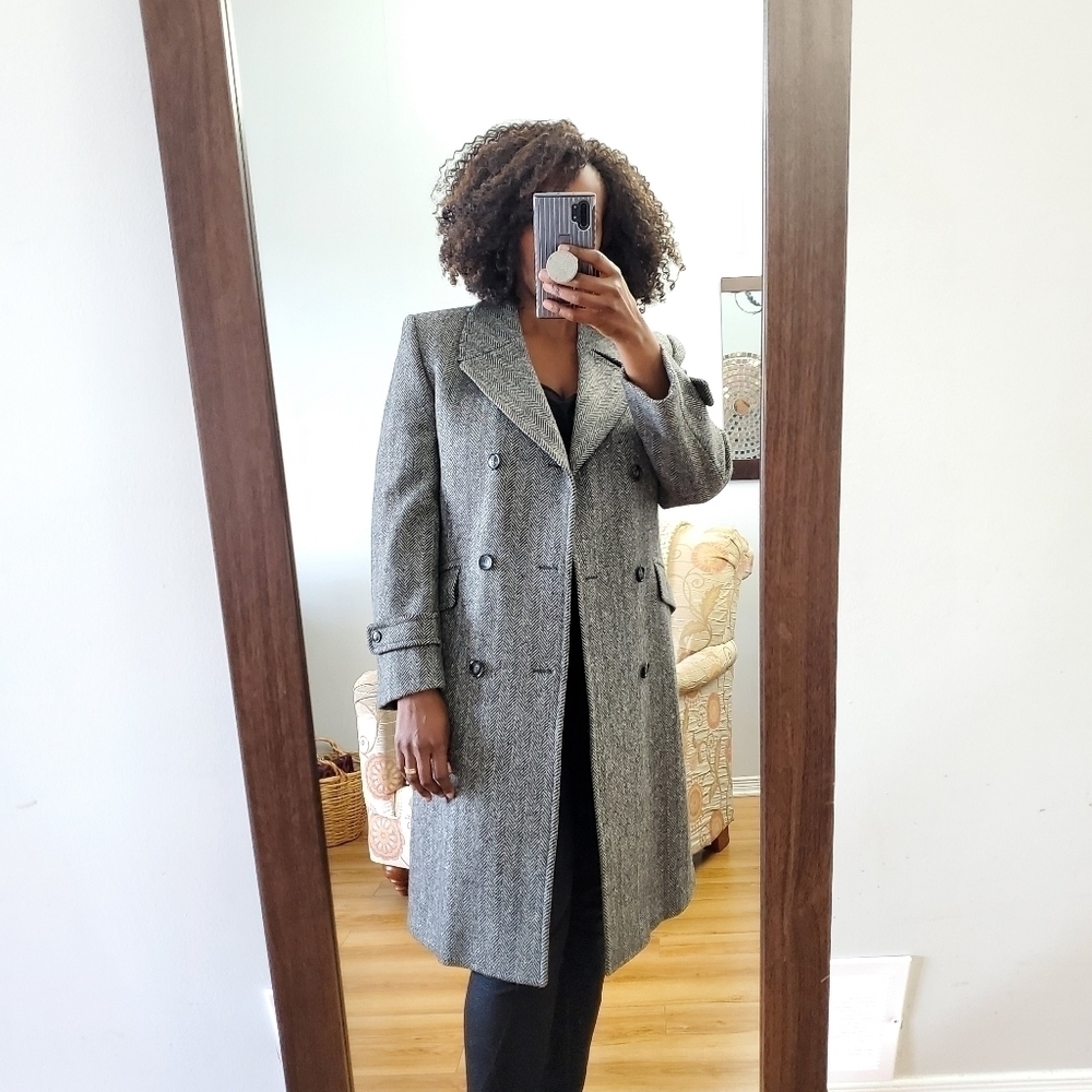 VINTAGE Sears Woman Coat 100% Wool Fashion Medium Size Long Coat